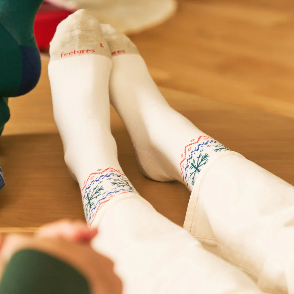 Feetures Everyday Max Cushion Crew Snow Cream